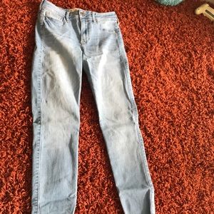 Hollister super skinny high rise jeans light wash